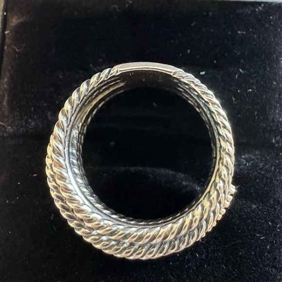 David Yurman Silver twisted crossover with diamonds. 12 mm - Picture 8 of 11